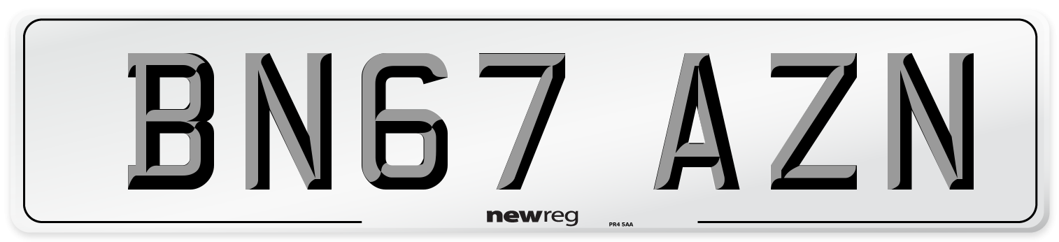 BN67 AZN Number Plate from New Reg